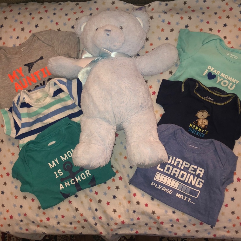 Bundle of short sleeves onesie3-6mo for baby boy